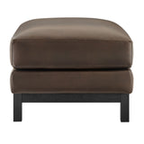 Fern Vegan Leather Ottoman in Espresso