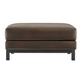 Fern Vegan Leather Ottoman in Espresso