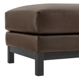 Fern Vegan Leather Ottoman in Espresso