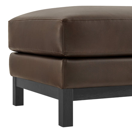 Roscoe Vegan Leather Ottoman in Espresso