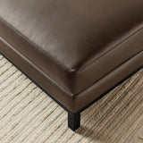 Fern Vegan Leather Ottoman in Espresso