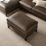 Fern Vegan Leather Ottoman in Espresso