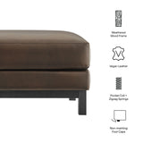 Fern Vegan Leather Ottoman in Espresso