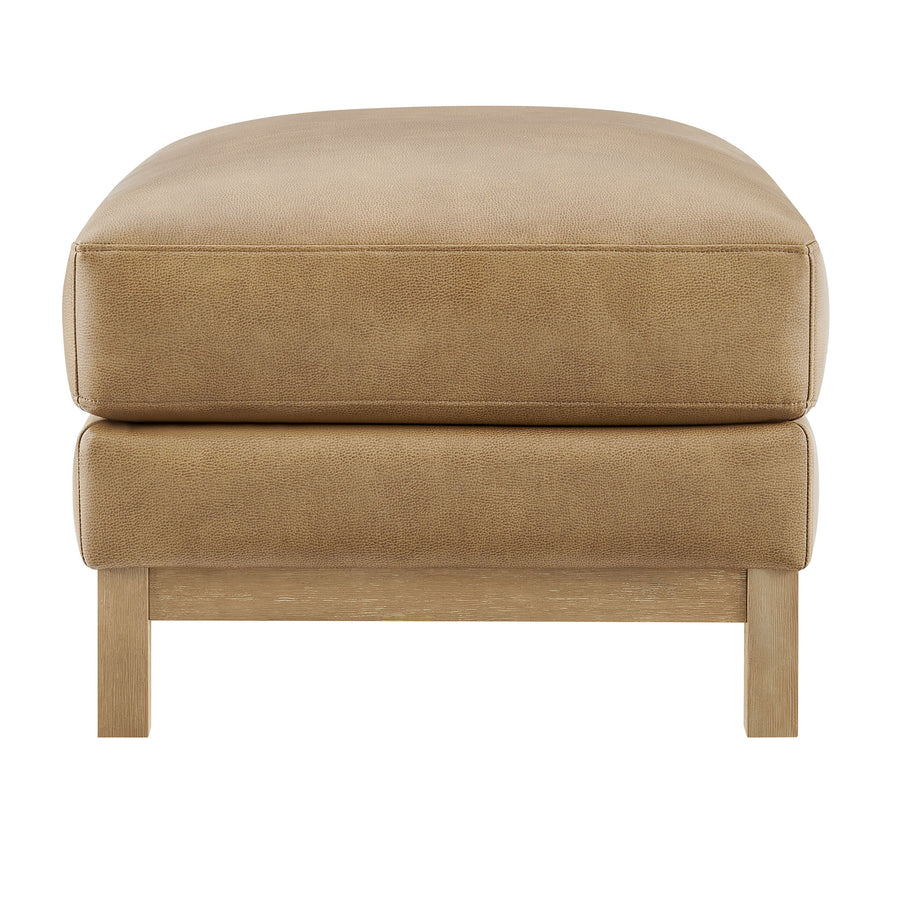 Fern Vegan Leather Ottoman in Toast