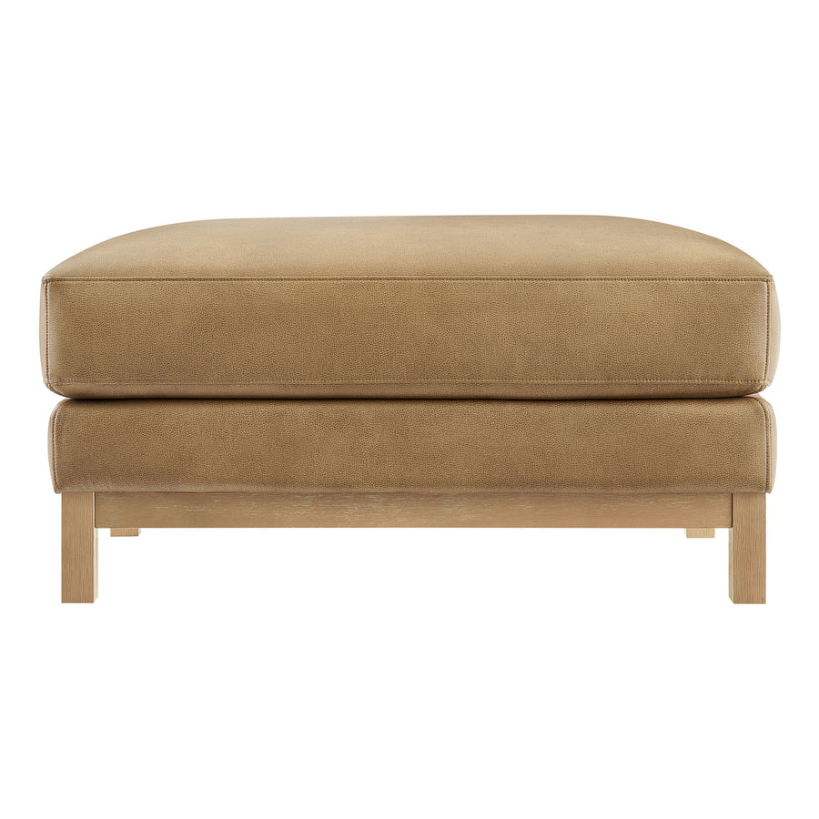 Fern Vegan Leather Ottoman in Toast
