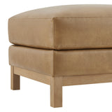 Fern Vegan Leather Ottoman in Toast
