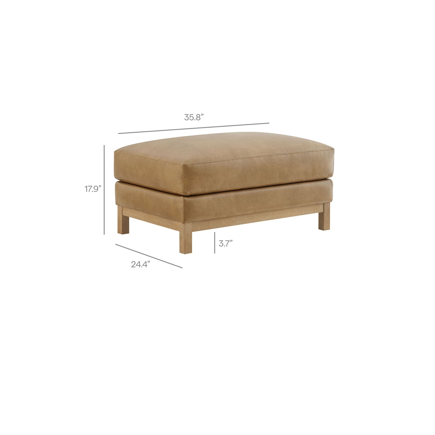 Roscoe Vegan Leather Ottoman by Furniture for America