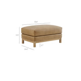 Fern Vegan Leather Ottoman in Toast