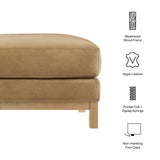 Fern Vegan Leather Ottoman in Toast