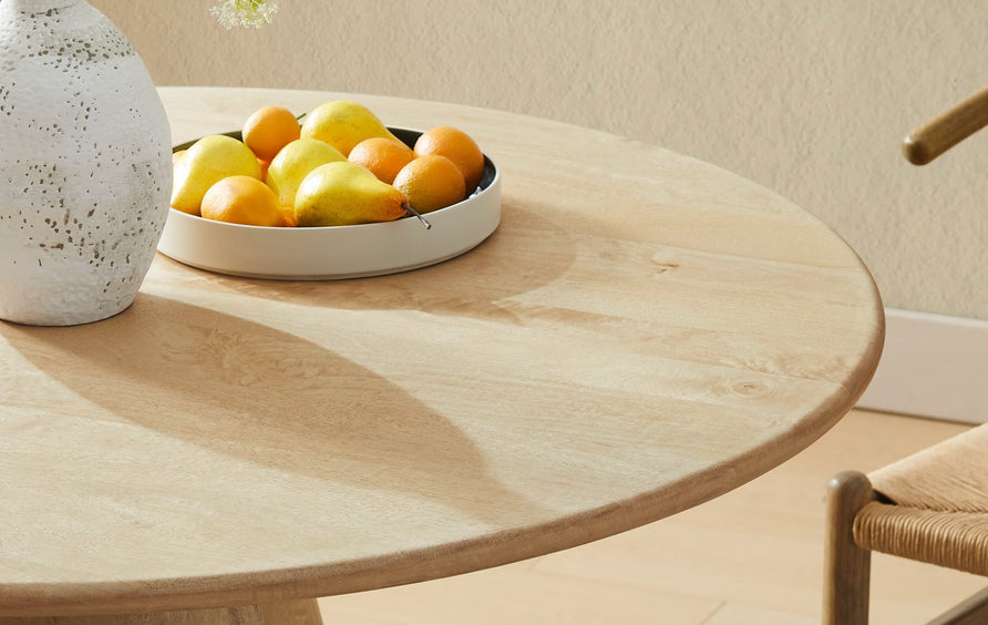 Portmagee 47" Round Wood Dining Table in Natural