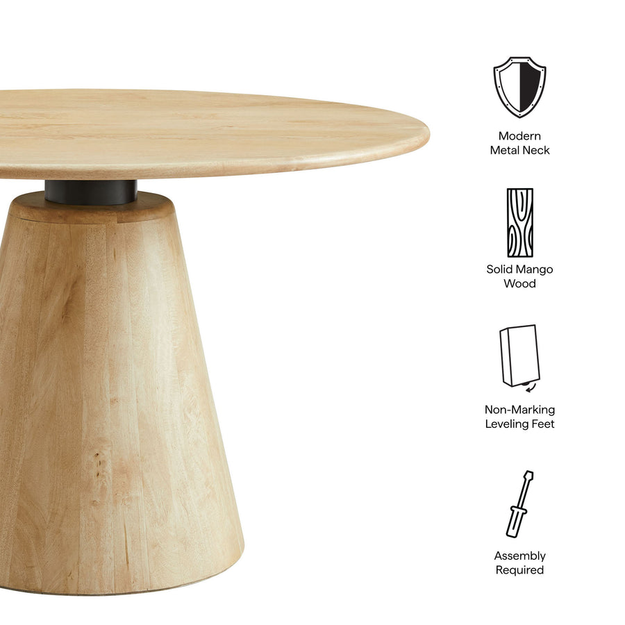 Portmagee 47" Round Wood Dining Table in Natural