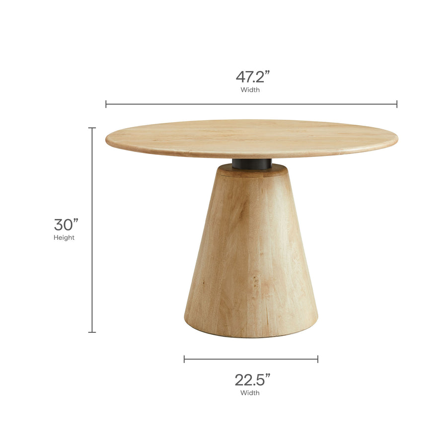 Portmagee 47" Round Wood Dining Table in Natural