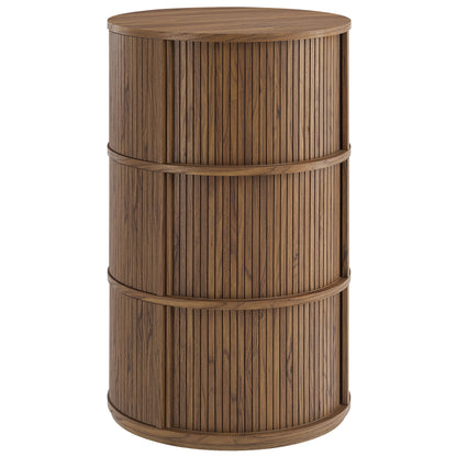 Clement Round Pedestal Stand Storage Table With Sliding Tambour Doors by Furniture For America