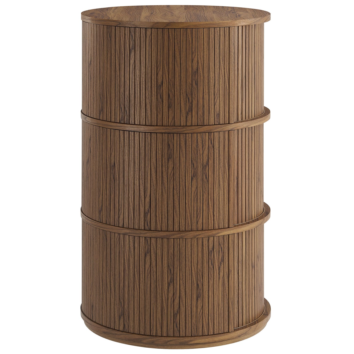 Clement Round Pedestal Stand Storage Table With Sliding Tambour Doors by Furniture For America