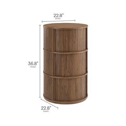Clement Round Pedestal Stand Storage Table With Sliding Tambour Doors by Furniture For America