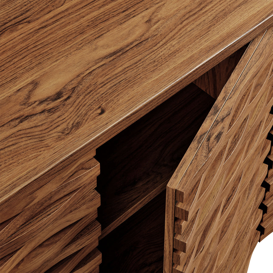 Sol Wave 66" 4-Door Sideboard in Walnut