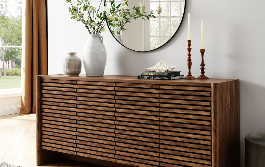 Sol Wave 66" 4-Door Sideboard in Walnut