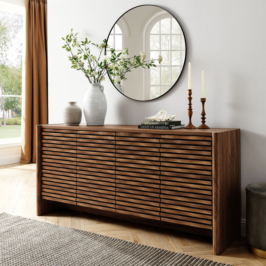 Sol Wave 66" 4-Door Sideboard in Walnut