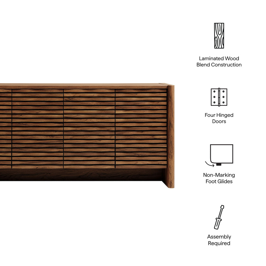 Sol Wave 66" 4-Door Sideboard in Walnut