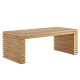 Marlowe Rectangular Stacked Design Coffee Table in Weathered Oak