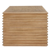 Marlowe Rectangular Stacked Design Coffee Table in Weathered Oak