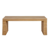 Marlowe Rectangular Stacked Design Coffee Table in Weathered Oak