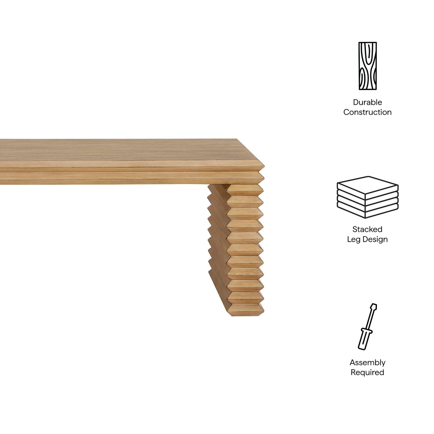 Canto Rectangular Stacked Design Coffee Table by Furniture For America