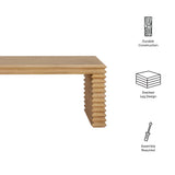 Marlowe Rectangular Stacked Design Coffee Table in Weathered Oak