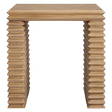 Marlowe Square 24" Stacked Design End Table in Weathered Oak