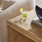 Marlowe Square 24" Stacked Design End Table in Weathered Oak