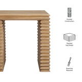 Marlowe Square 24" Stacked Design End Table in Weathered Oak