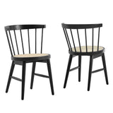 Peratallada Curved Spindle Back Dining Chairs Set of 2 in Black
