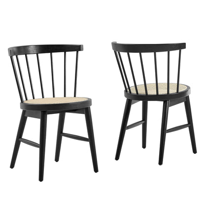 Lykke Curved Spindle Back Dining Chairs Set of 2 by Furniture For America