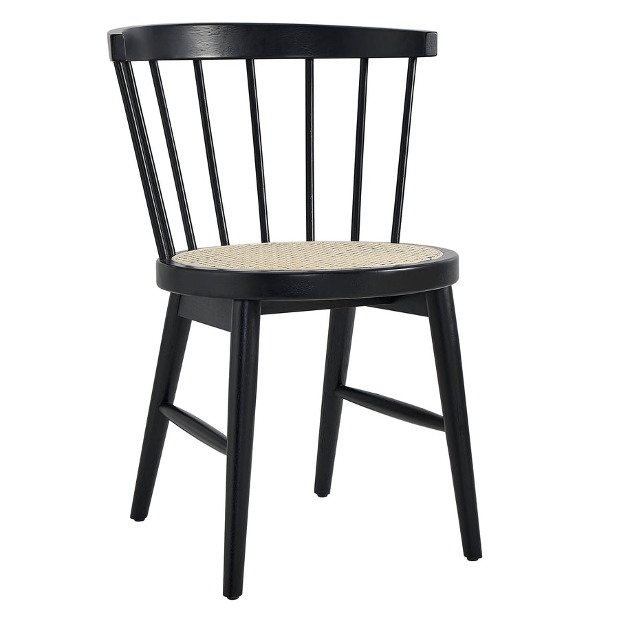 Peratallada Curved Spindle Back Dining Chairs Set of 2 in Black