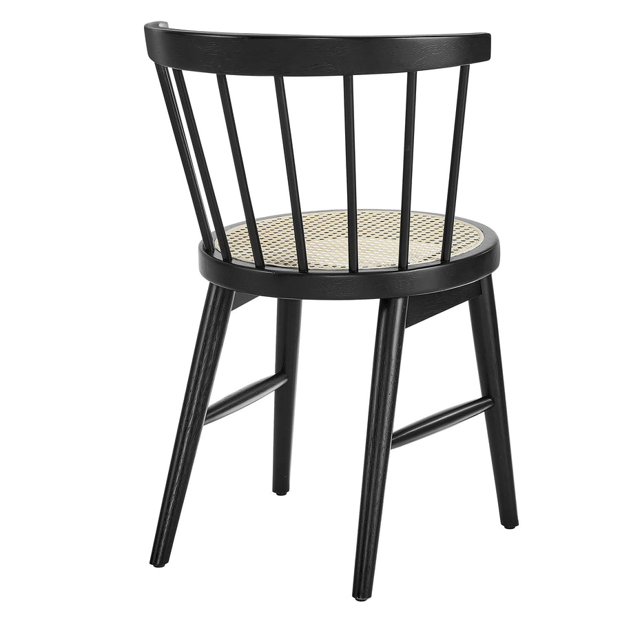 Peratallada Curved Spindle Back Dining Chairs Set of 2 in Black