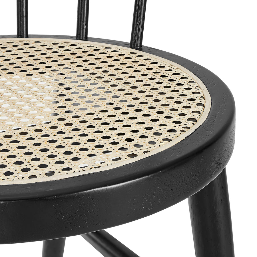 Peratallada Curved Spindle Back Dining Chairs Set of 2 in Black