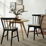 Peratallada Curved Spindle Back Dining Chairs Set of 2 in Black