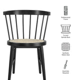 Peratallada Curved Spindle Back Dining Chairs Set of 2 in Black