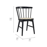 Peratallada Curved Spindle Back Dining Chairs Set of 2 in Black