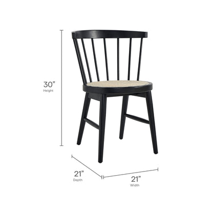 Lykke Curved Spindle Back Dining Chairs Set of 2 by Furniture For America