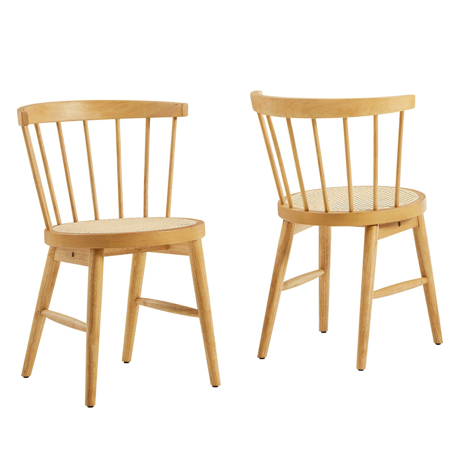 Peratallada Curved Spindle Back Dining Chairs Set of 2 in Natural