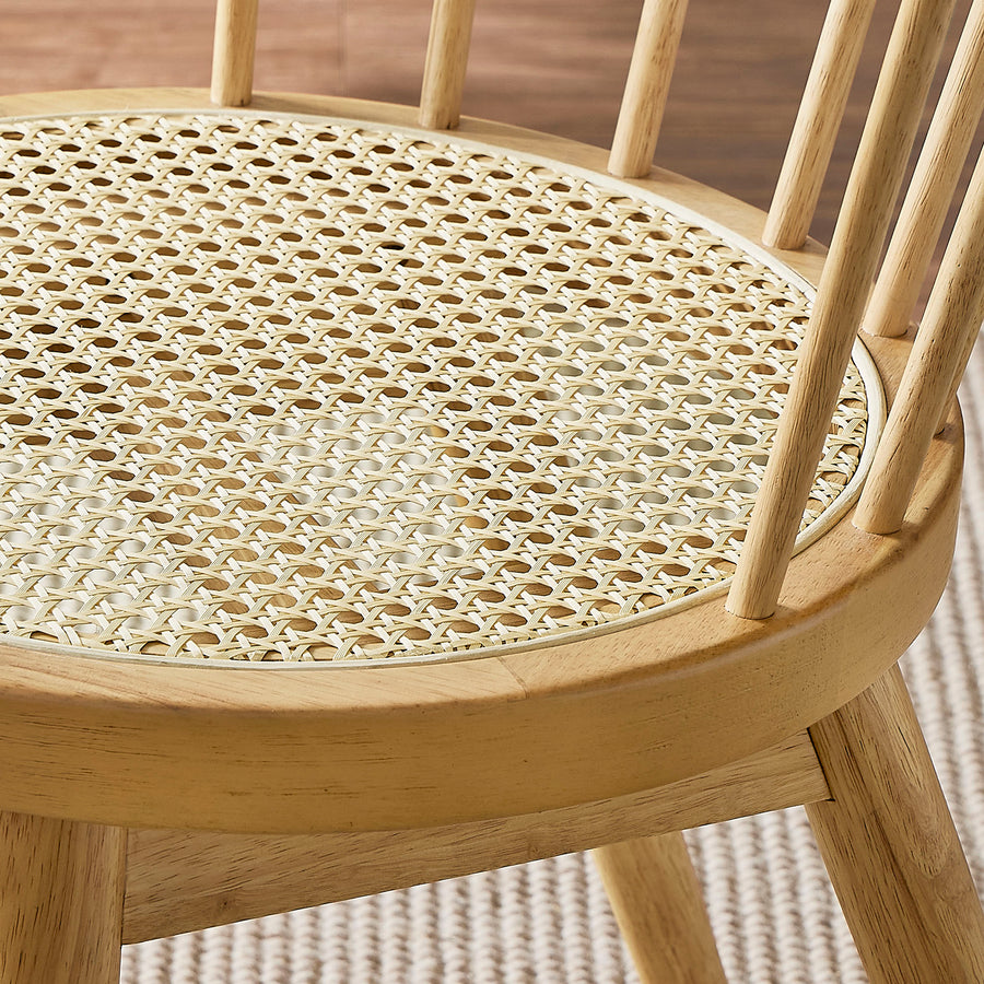 Peratallada Curved Spindle Back Dining Chairs Set of 2 in Natural