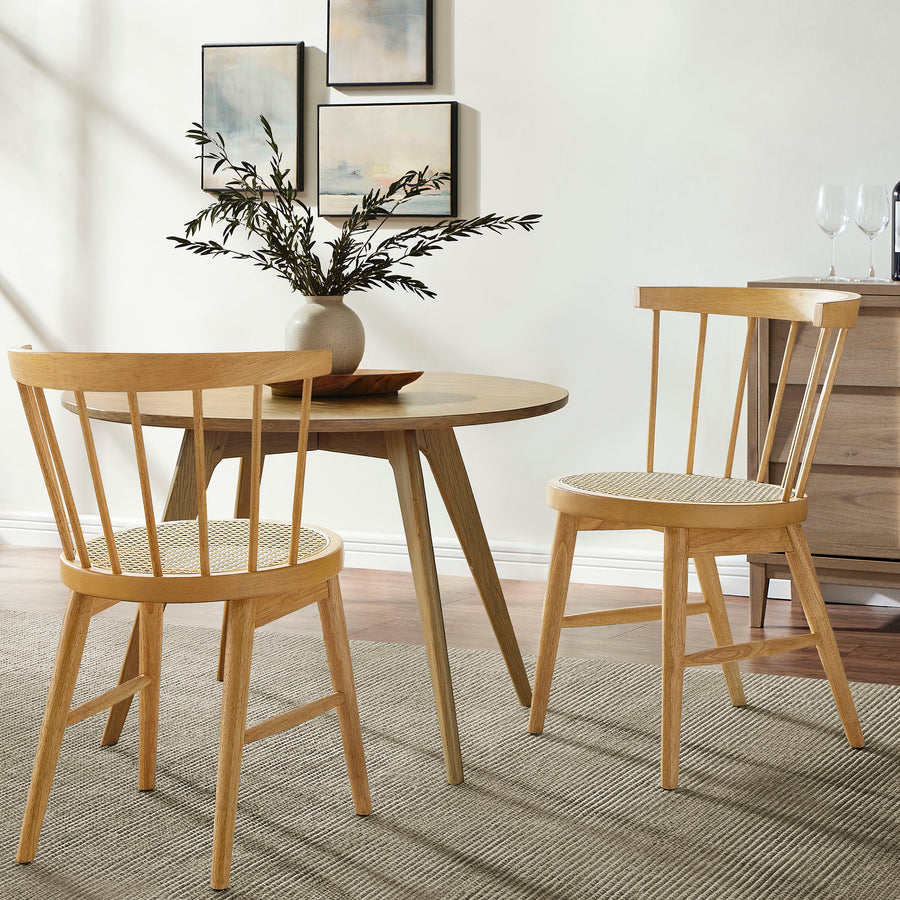 Peratallada Curved Spindle Back Dining Chairs Set of 2 in Natural