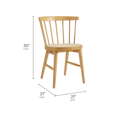 Lykke Curved Spindle Back Dining Chairs Set of 2 in Natural
