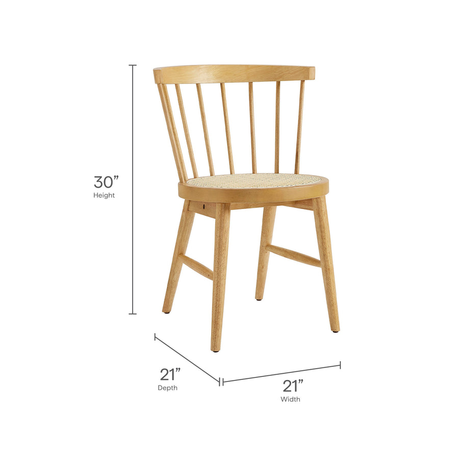 Peratallada Curved Spindle Back Dining Chairs Set of 2 in Natural