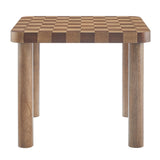 Vesteralen 36 Inch Square Checkered Dining Table in Walnut and Dark Walnut