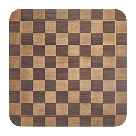 Oscar 36 Inch Square Checkered Dining Table in Walnut and Dark Walnut