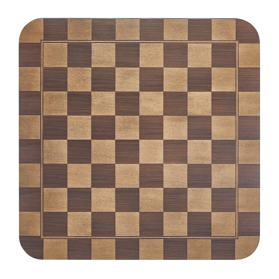 Vesteralen 36 Inch Square Checkered Dining Table in Walnut and Dark Walnut