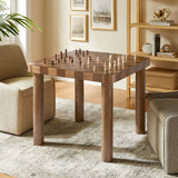 Vesteralen 36 Inch Square Checkered Dining Table in Walnut and Dark Walnut