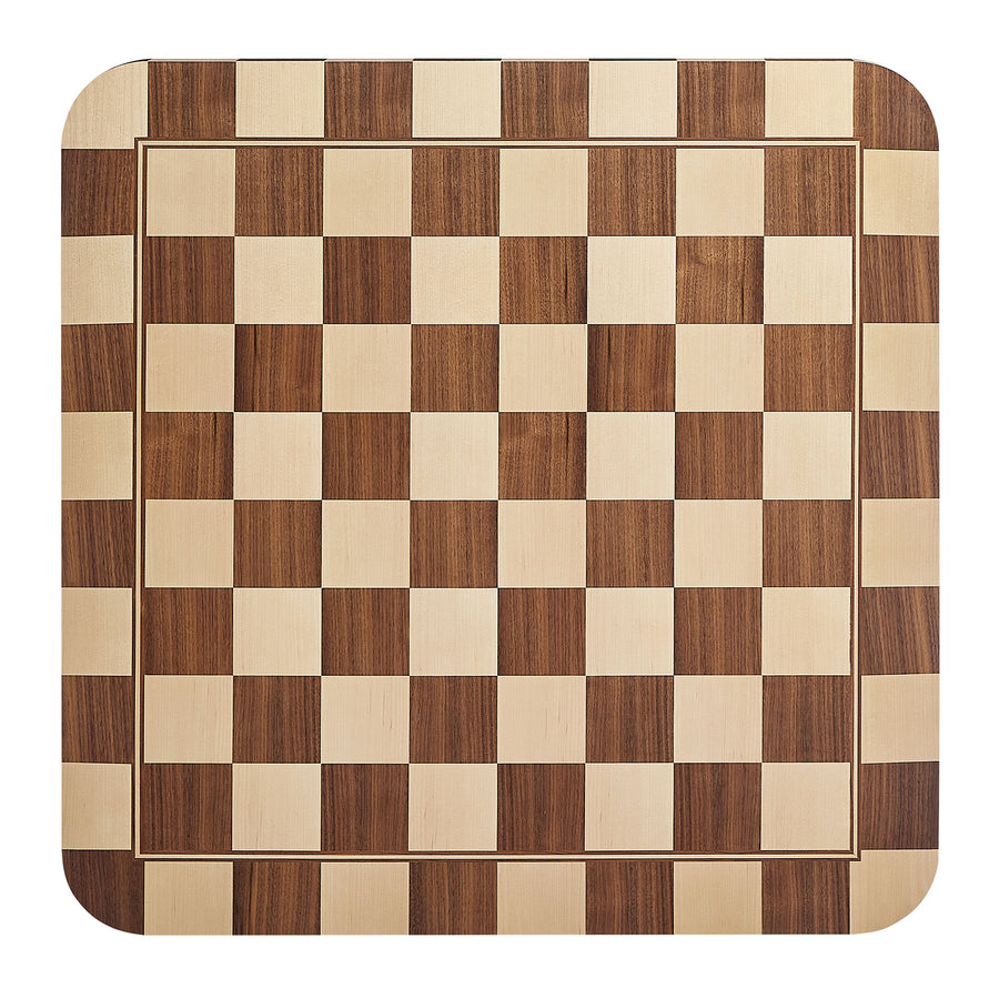 Vesteralen 36 Inch Square Checkered Dining Table in Oak and Walnut